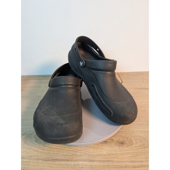 Crocs Sandal Womens 11 Black Slingback Bistro Clog Work Chef Shoe Anti Slip - Picture 1 of 10